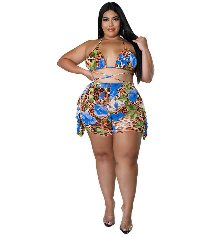 Go Savana Shoreline Sexy Plus Size Two Piece Swimsuit Set