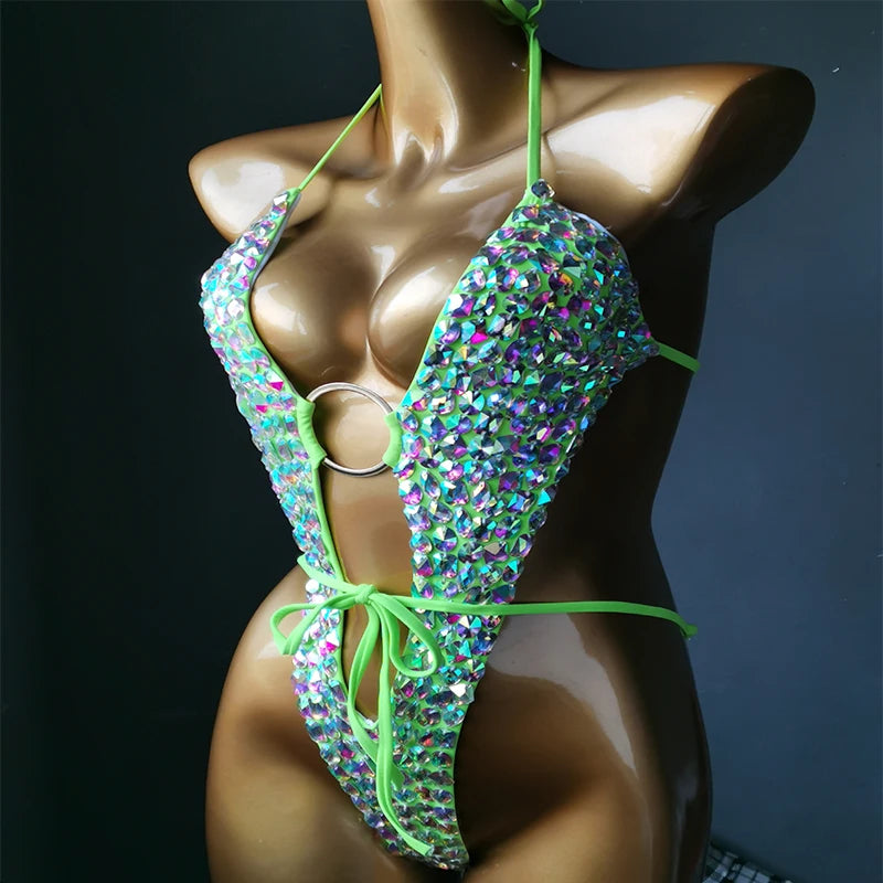 Go Twin Twinkle Me Sexy Luxe Crystal Cutout Monokini