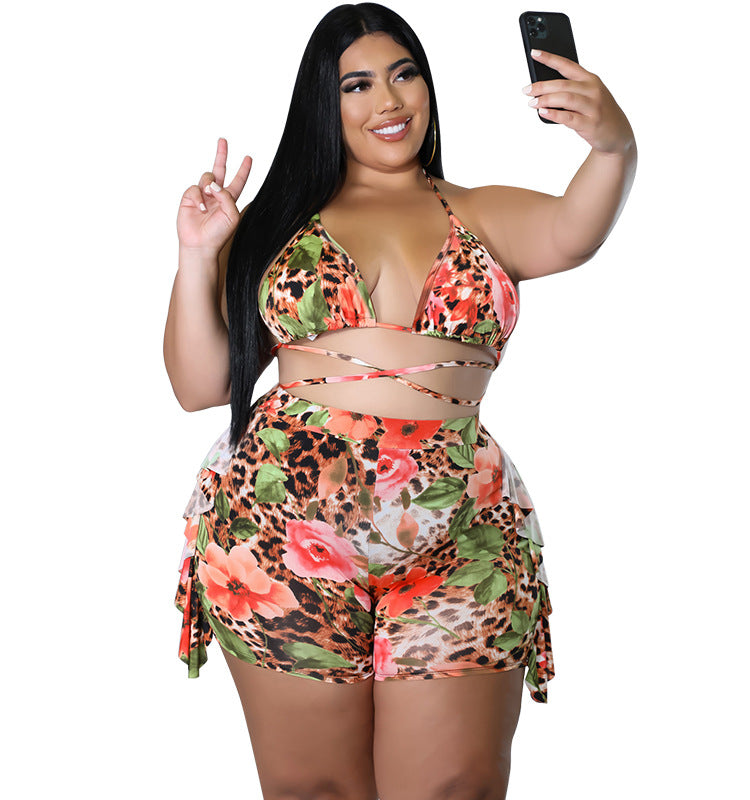 Go Savana Shoreline Sexy Plus Size Two Piece Swimsuit Set