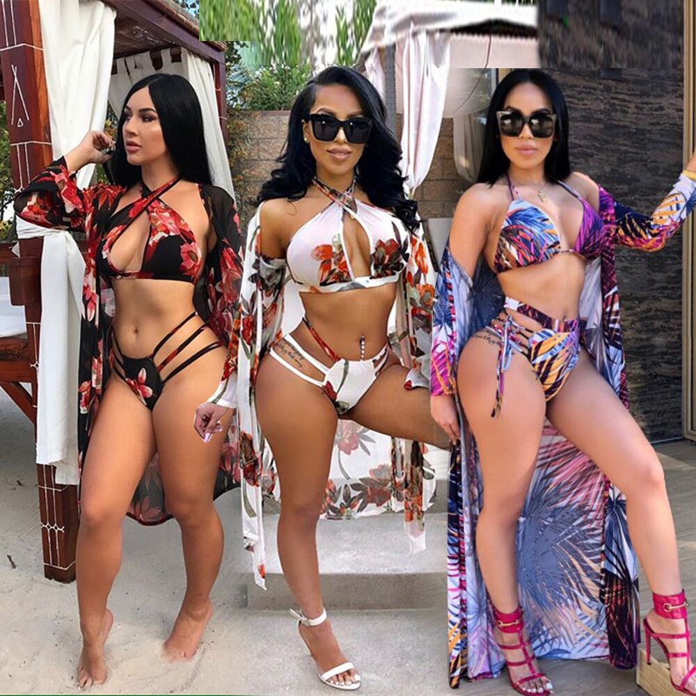 Go Toni TropiChic 3-Piece Sexy Swimsuit & Cover-Up Set