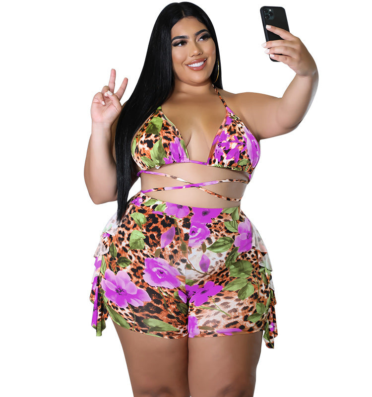 Go Savana Shoreline Sexy Plus Size Two Piece Swimsuit Set