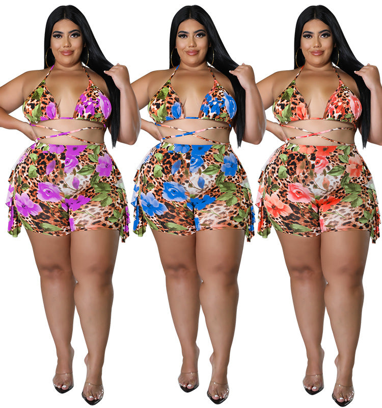 Go Savana Shoreline Sexy Plus Size Two Piece Swimsuit Set