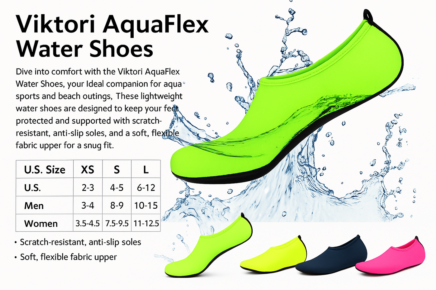 Kokuogo Coral Viktori AquaFlex Water Shoes