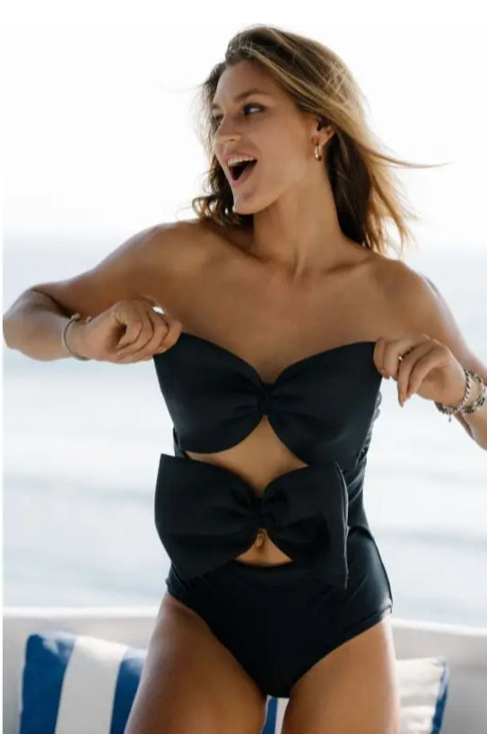 Go Gina GlamBow Cutout Swimsuit – Chic & Elegant One-Piece