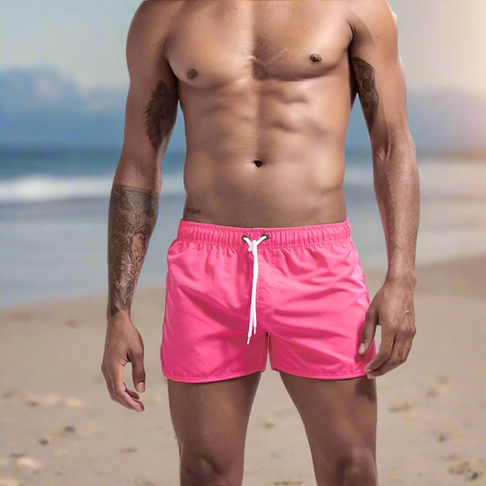 Go Seth Solid Color Men’s Beach Bum Trunks