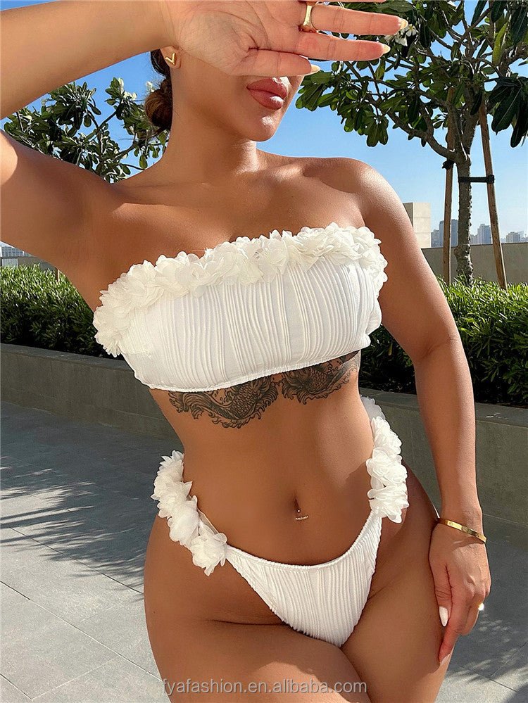 Go Eden Whisper 3D Petal Sexy Women Bandeau Bikini