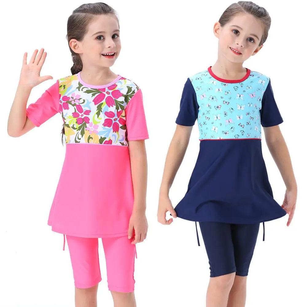 Kokuogo Diverse & Modest Wave 3-Piece Girls’ Burkini Set