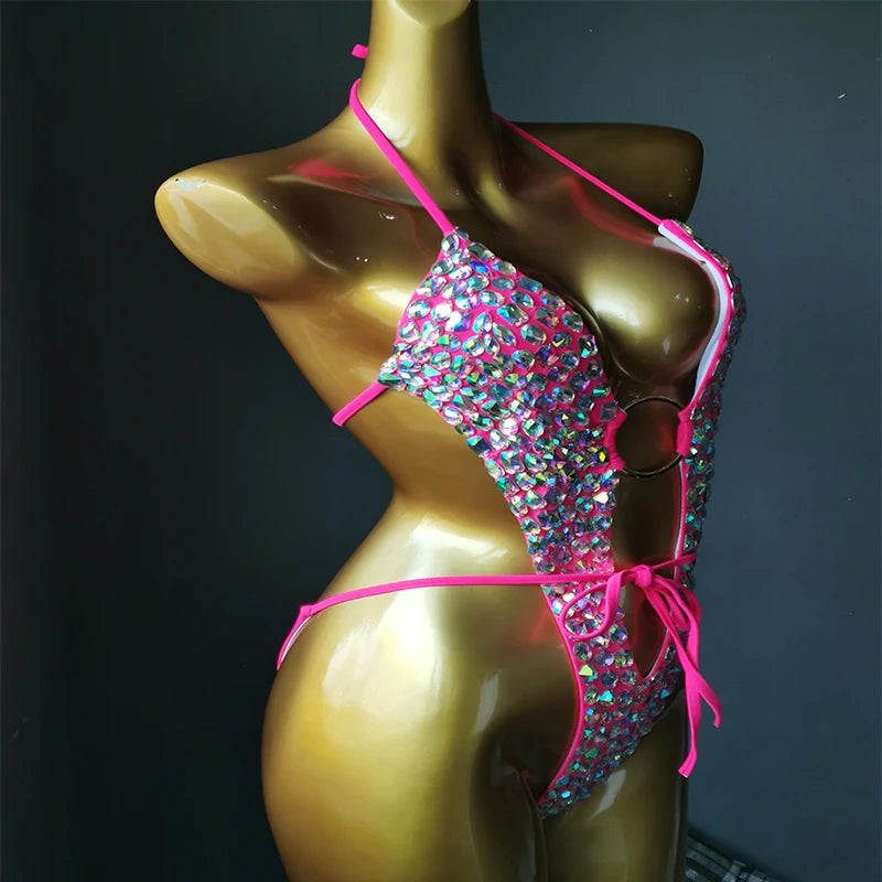 Go Twin Twinkle Me Sexy Luxe Crystal Cutout Monokini