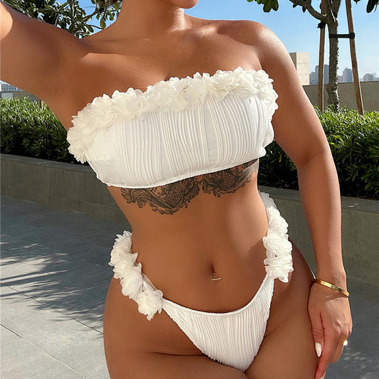 Go Eden Whisper 3D Petal Sexy Women Bandeau Bikini
