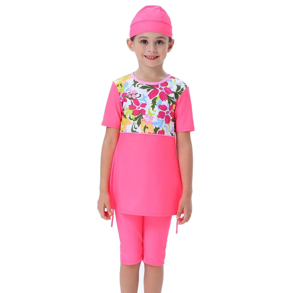 Kokuogo Diverse & Modest Wave 3-Piece Girls’ Burkini Set