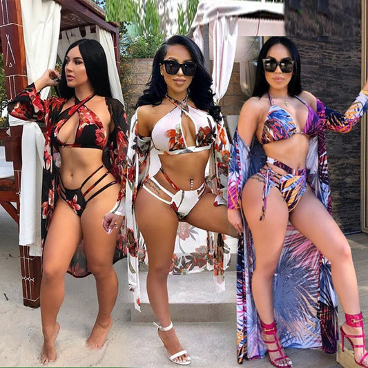 Go Toni TropiChic 3-Piece Sexy Swimsuit & Cover-Up Set