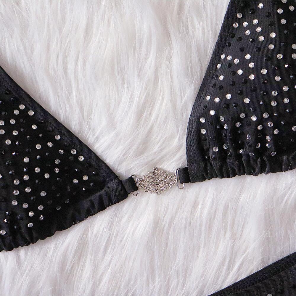 Go Auntie Dazzle Darling Sexy Rhinestone Luxe Link Bikini Set
