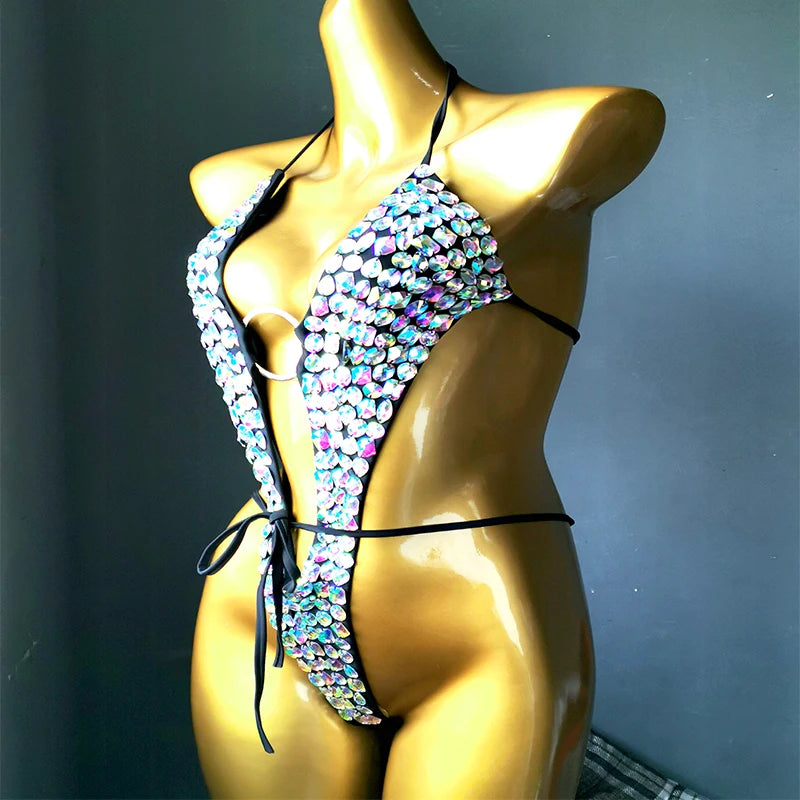 Go Twin Twinkle Me Sexy Luxe Crystal Cutout Monokini