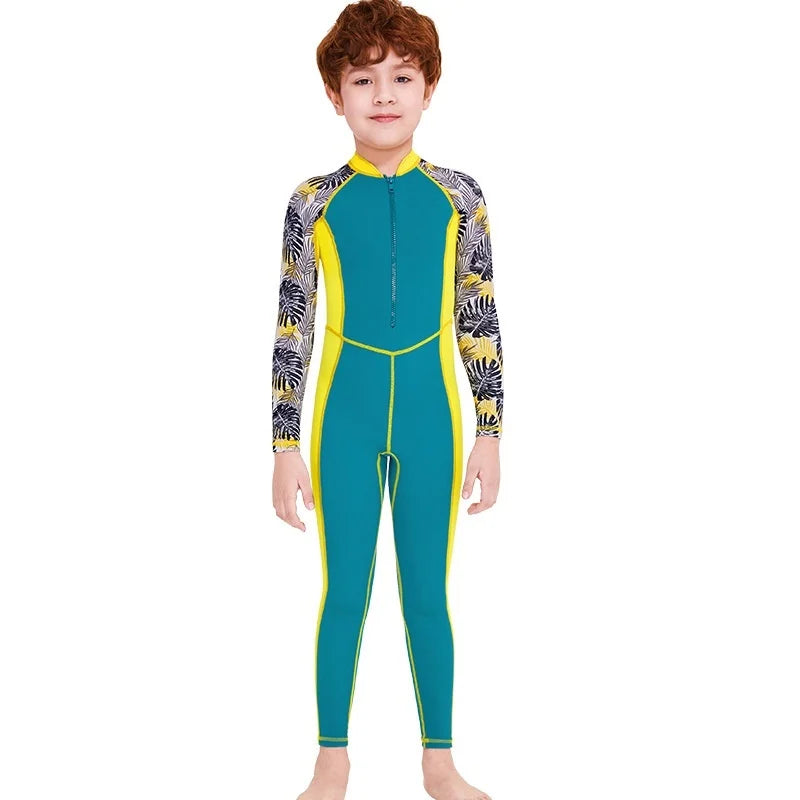 Children Swimsuits Kid Swimwear Boys Long Sleeve Sun Protection