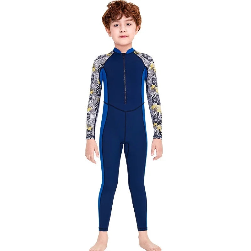 Children Swimsuits Kid Swimwear Boys Long Sleeve Sun Protection