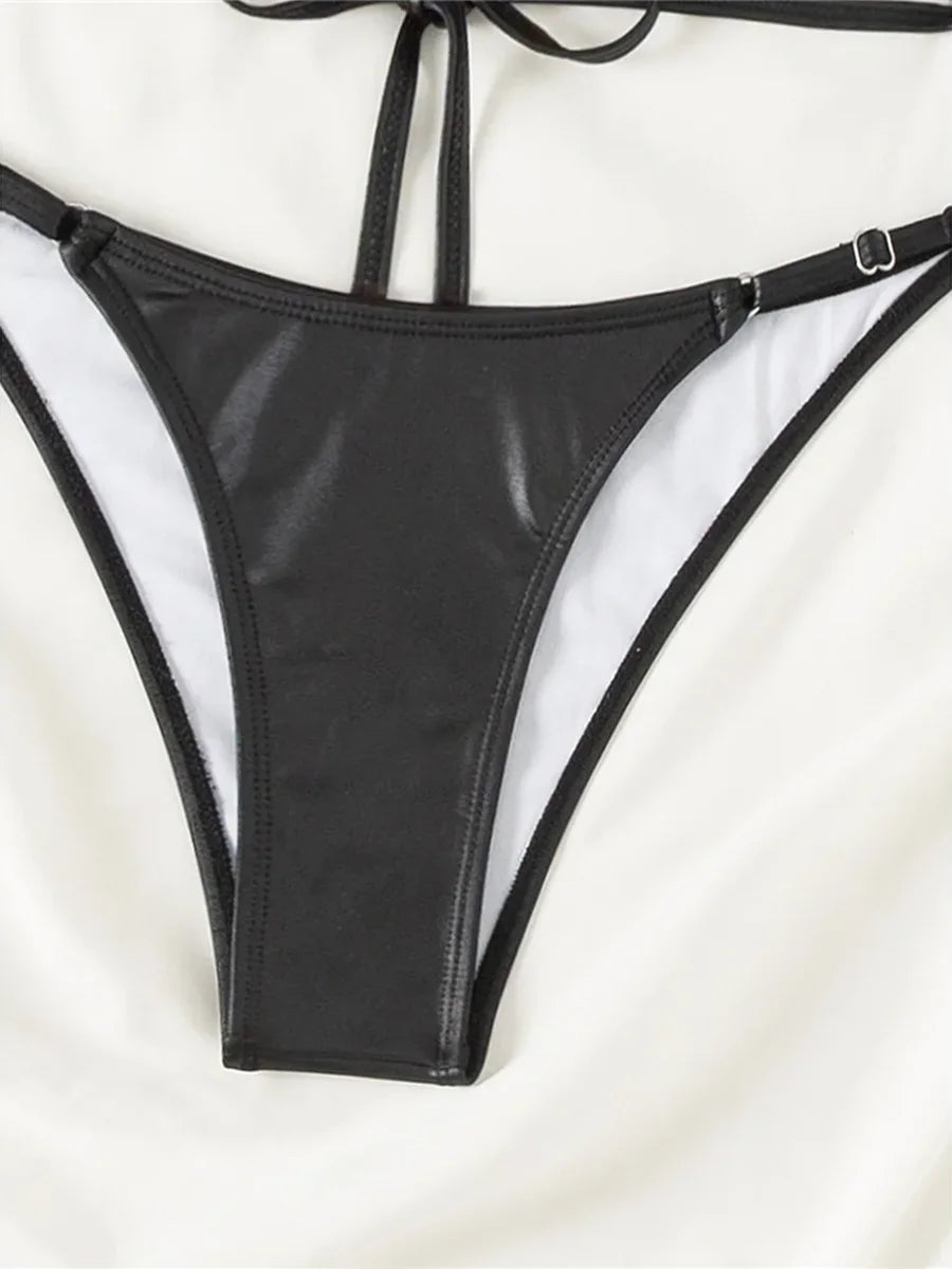 Go Bat Girl Becky – Faux Leather Dragon Vibe Bikini Set